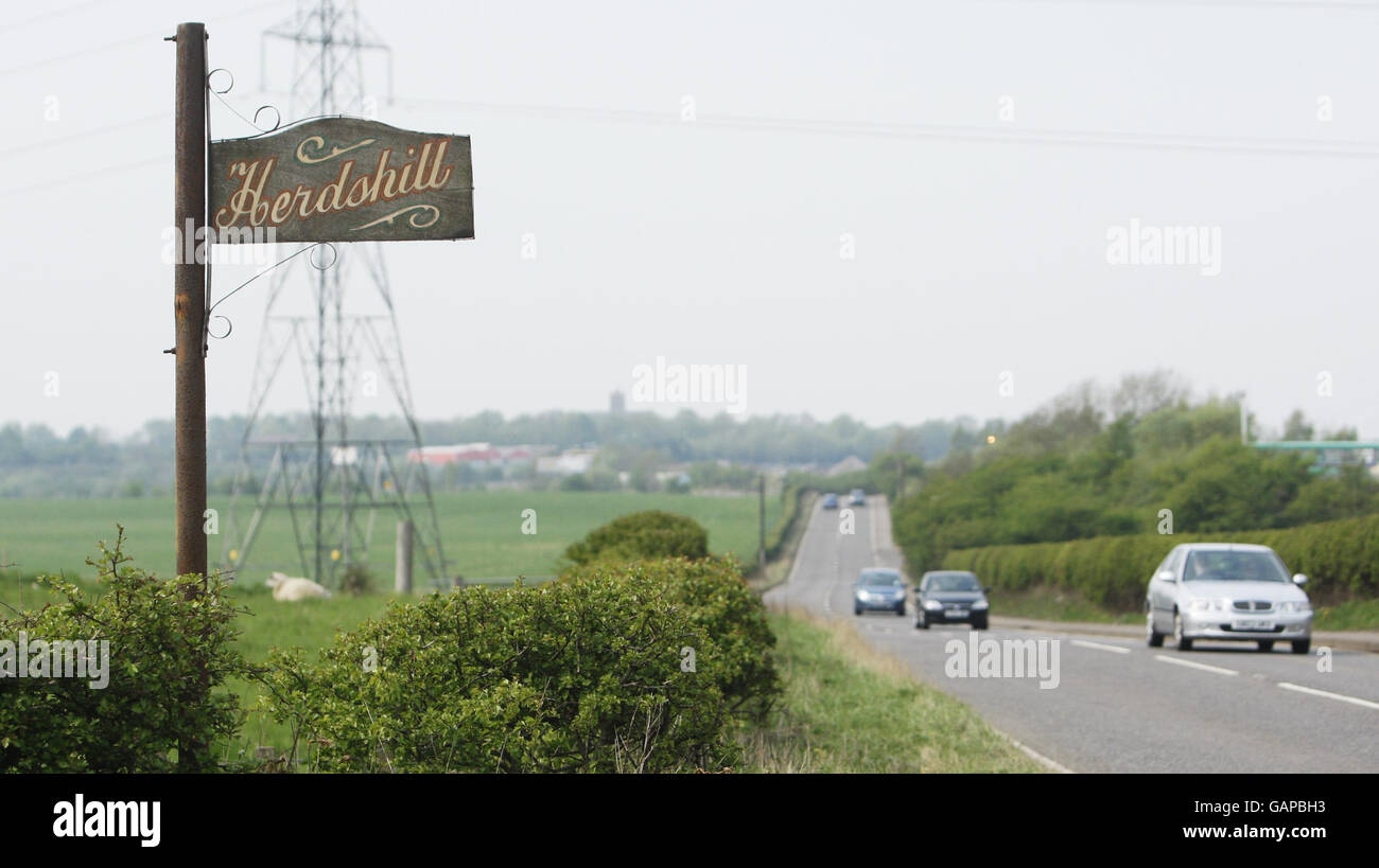 The A73 near to Herdshill Farm close to the scene of a fatal crash. Stock Photo