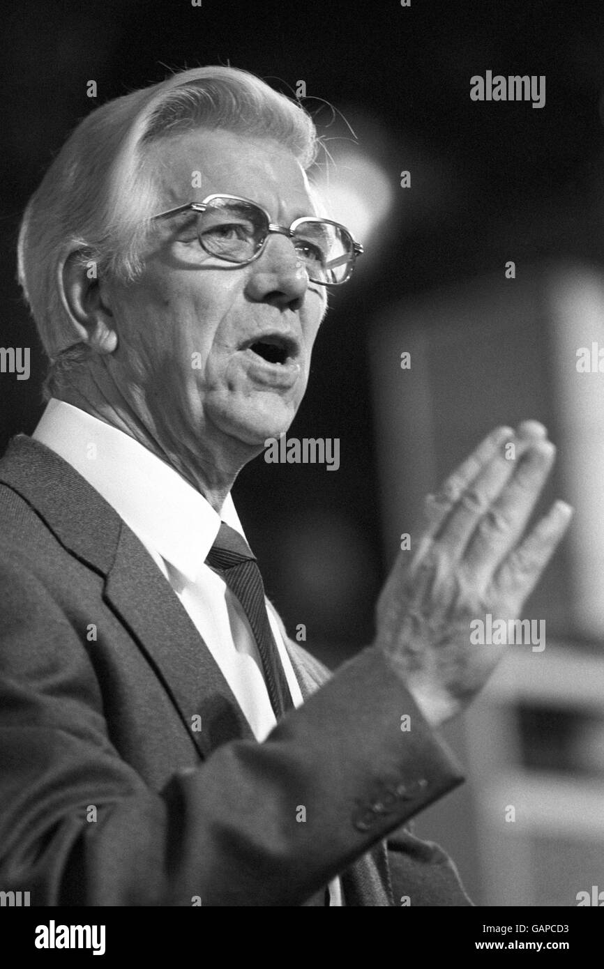 Labour MP Jack Ashley, Stoke-on-Trent South, during his speech of the National Health Service debate. Stock Photo