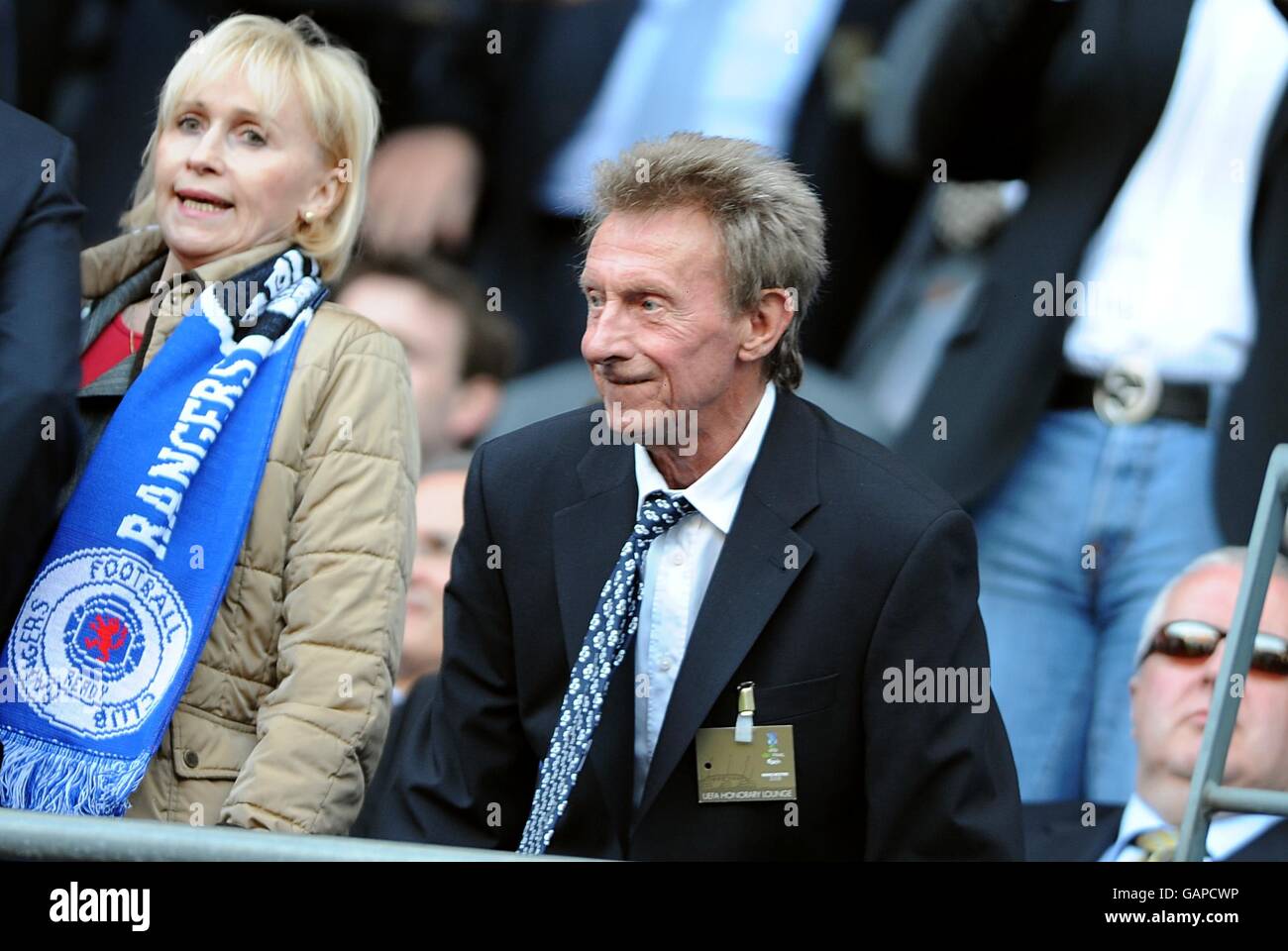 Soccer - UEFA Cup - Final - FC Zenit Saint Petersburg v Rangers - City Of Manchester Stadium. Former Scottish football player Denis Law, in the stands prior to kick-off. Stock Photo