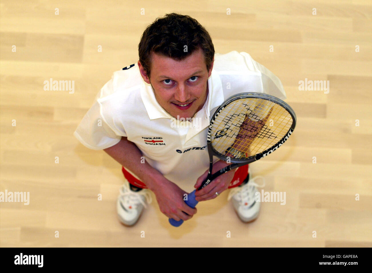 Squash - European Squash Championships 2003 - England Photocall. Simon Parke, England Stock Photo