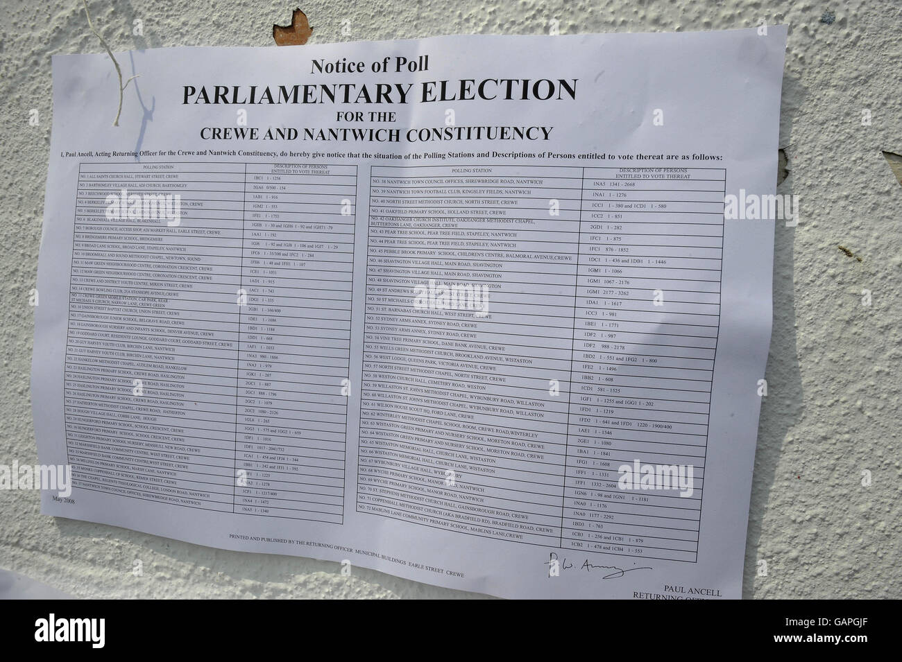 Crewe nantwich by election hires stock photography and images Alamy