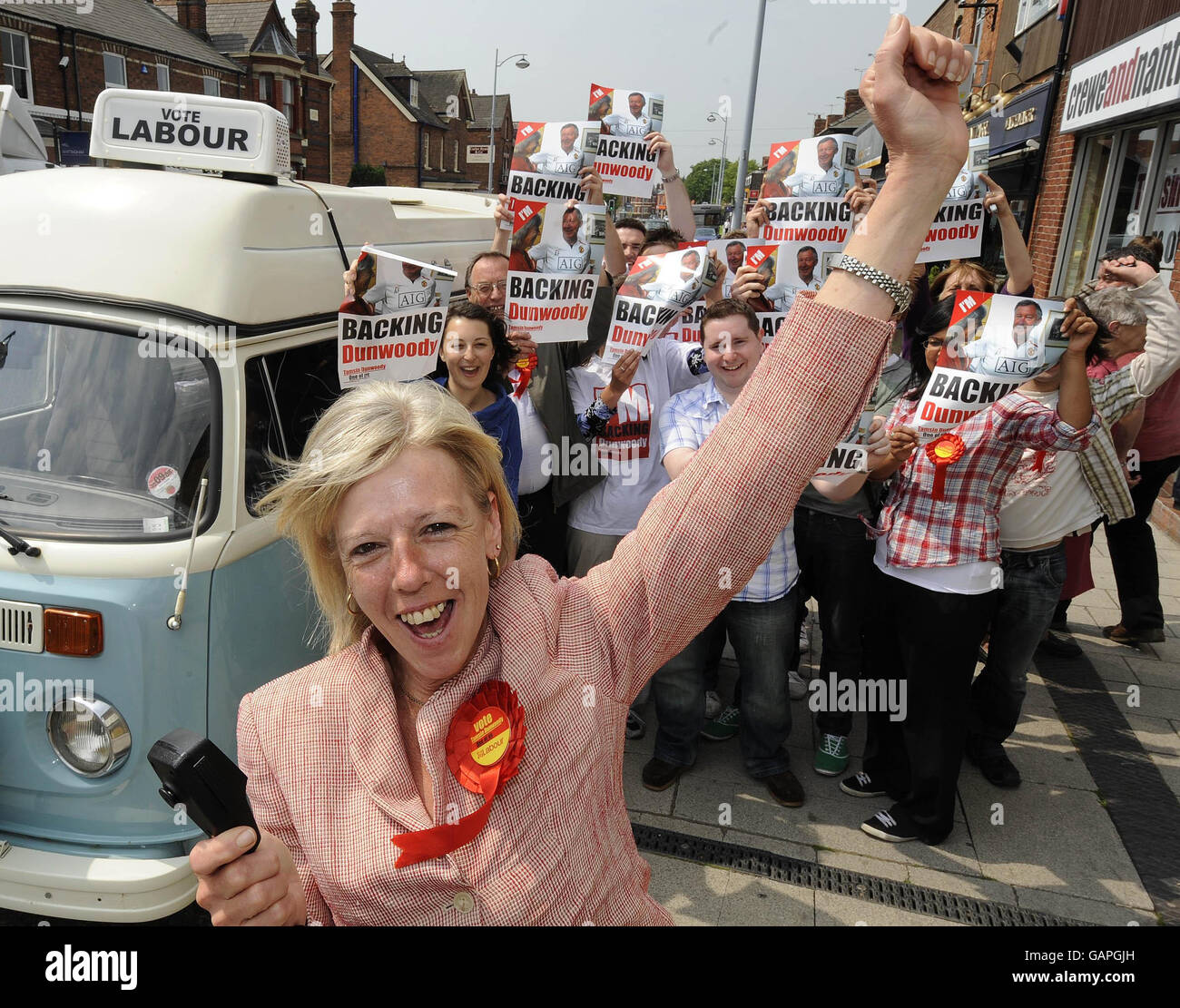 Labour Party candidate Tamsin Dunwoody canvassing in Crewe ahead of the Crewe and Nantwich by