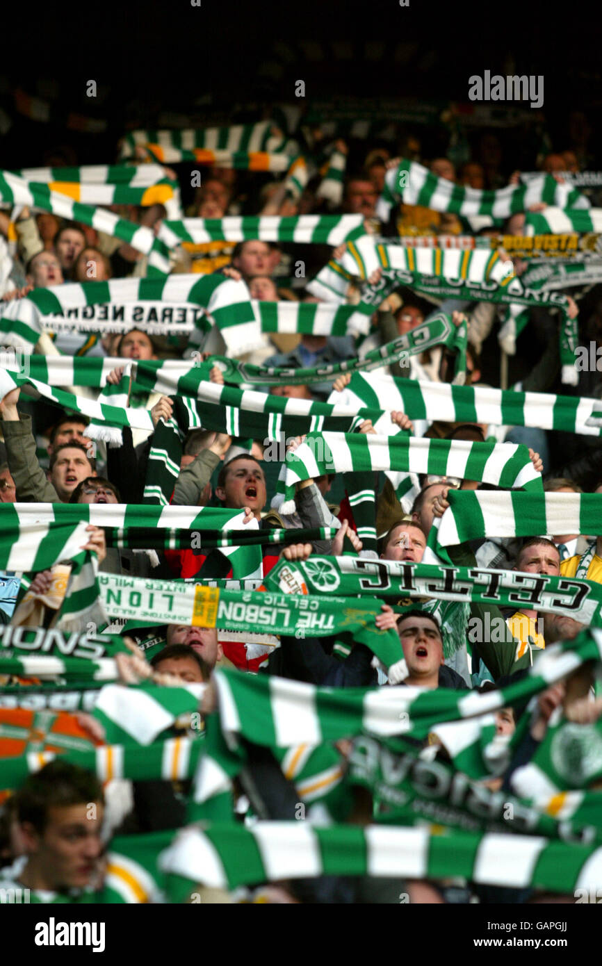 Celtic fans soak up the atmosphere prior to the game with Boavista