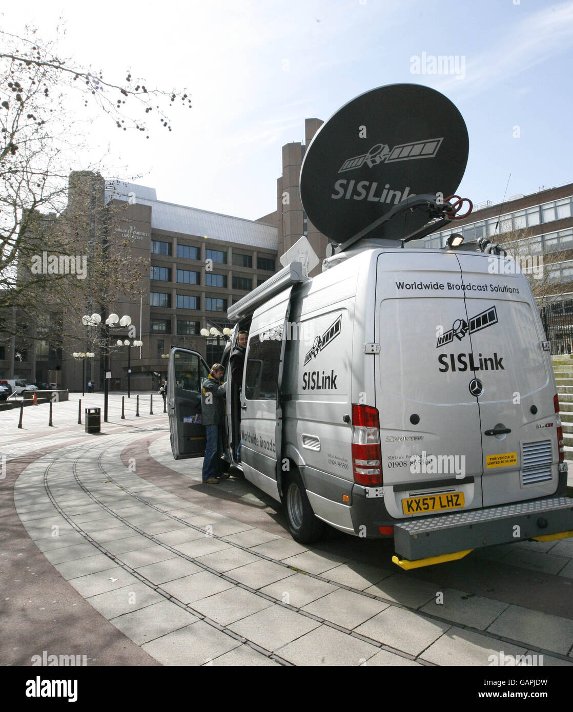 TV Broadcast vehicle Stock Photo - Alamy