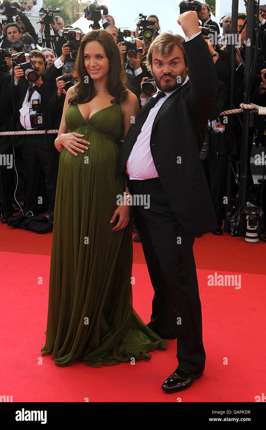 Jack Black and Angelina Jolie arrive for the screening of 
