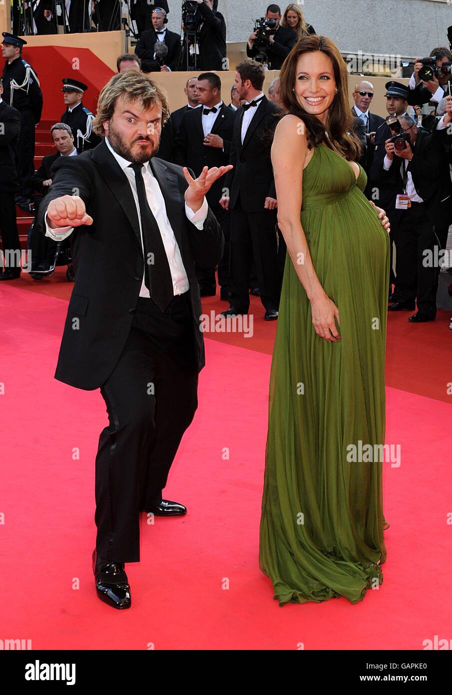 Jack Black and Angelina Jolie arrive for the screening of 