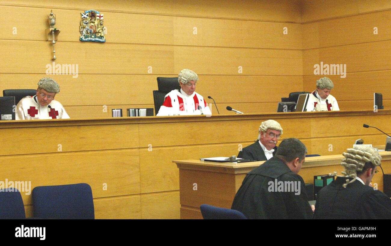 The scene inside Edinburgh High Court (Left to Right) Lord Osborne
