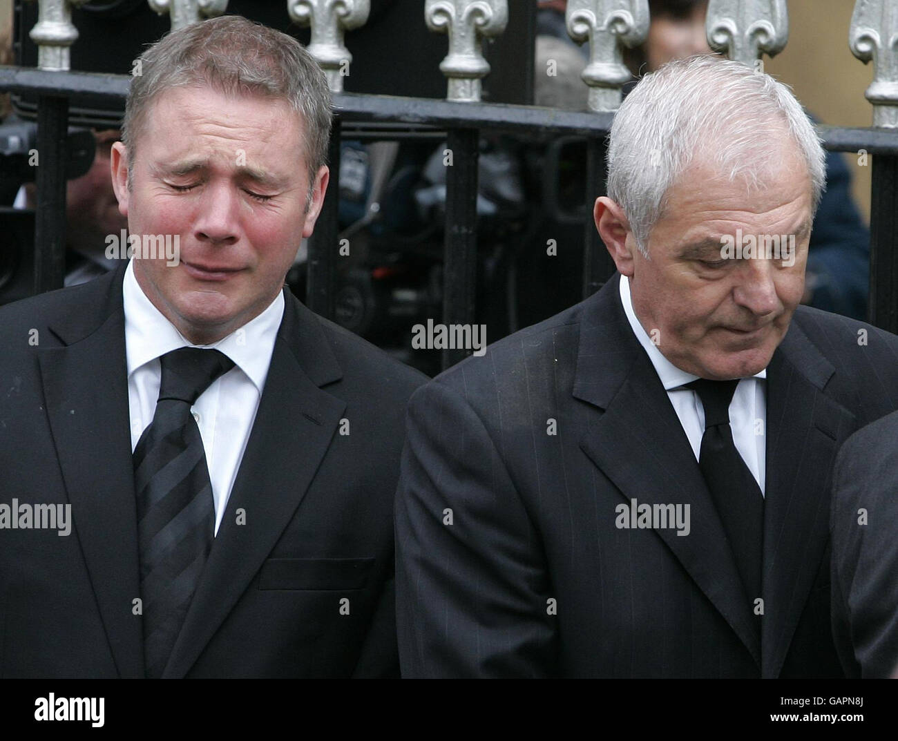 Glasgow rangers assistant manager ally mccoist following the funeral of ...