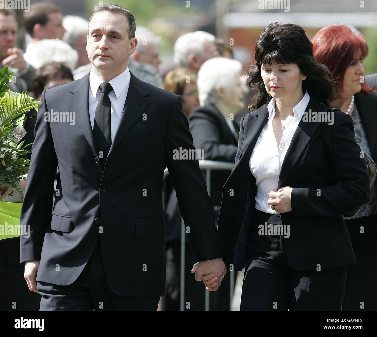 Tommy Burns funeral. Paul McStay outside St Mary's Church, Glasgow, for the funeral of Celtic legend Tommy Burns. Stock Photo
