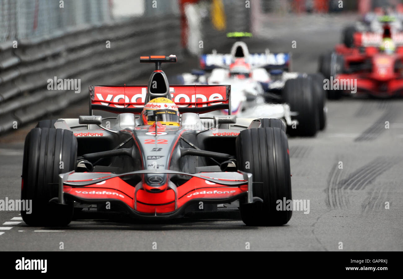 Great Britain's Lewis Hamilton on his way to victory during The Monte Carlo Grand Prix, Monaco. Stock Photo