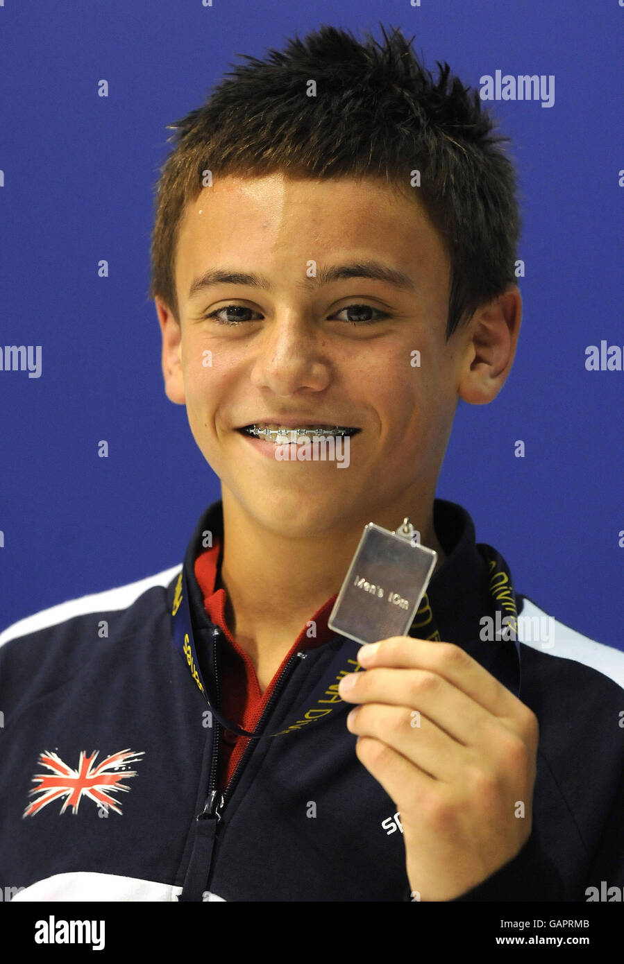 Great Britain diver Tom Daley with his silver medal after taking part