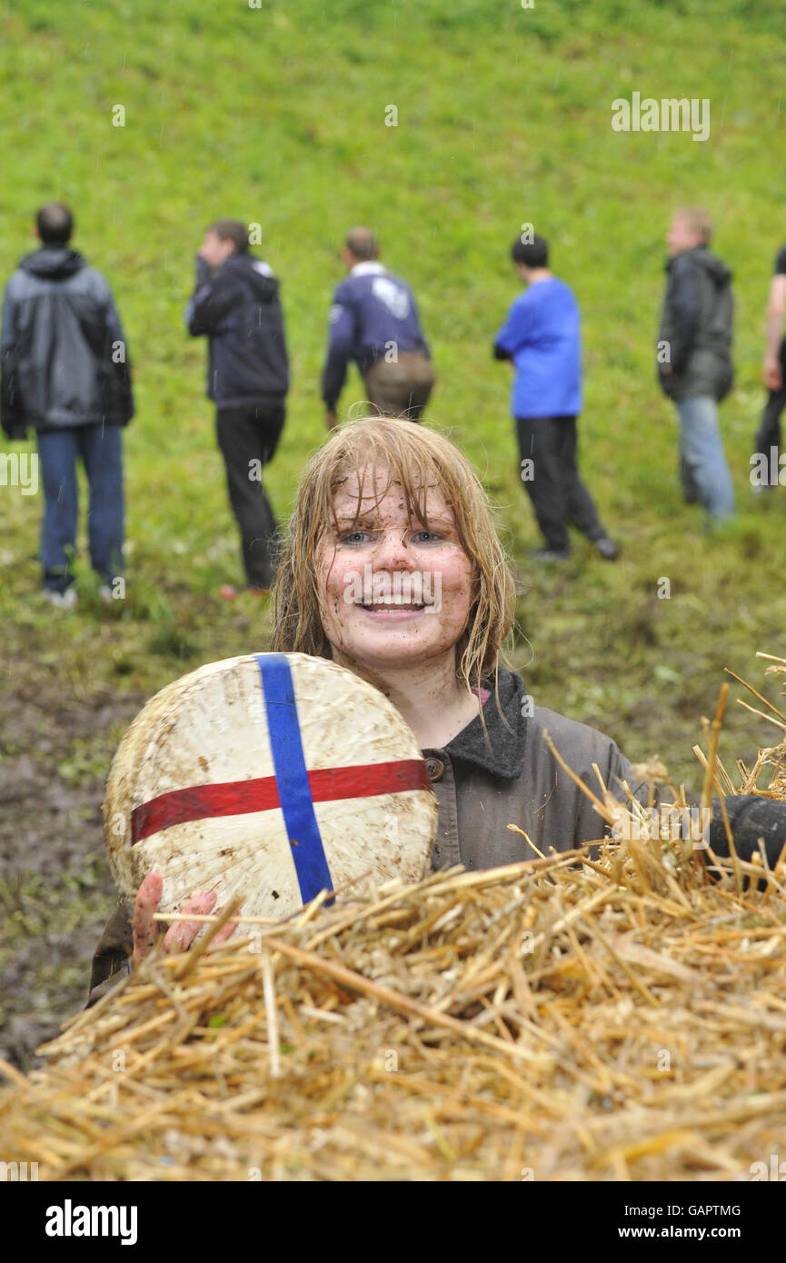 Cooper's Hill cheese rolling race Stock Photo