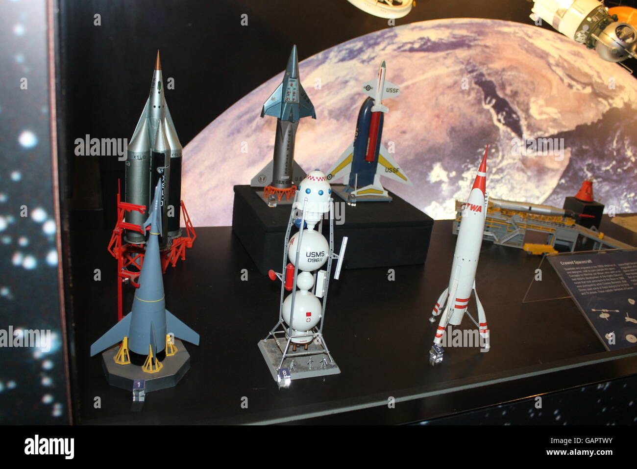 Science museum, London, tourist, space exhibition, rockets, planets,  science, exhibit, interactive, learning Stock Photo - Alamy