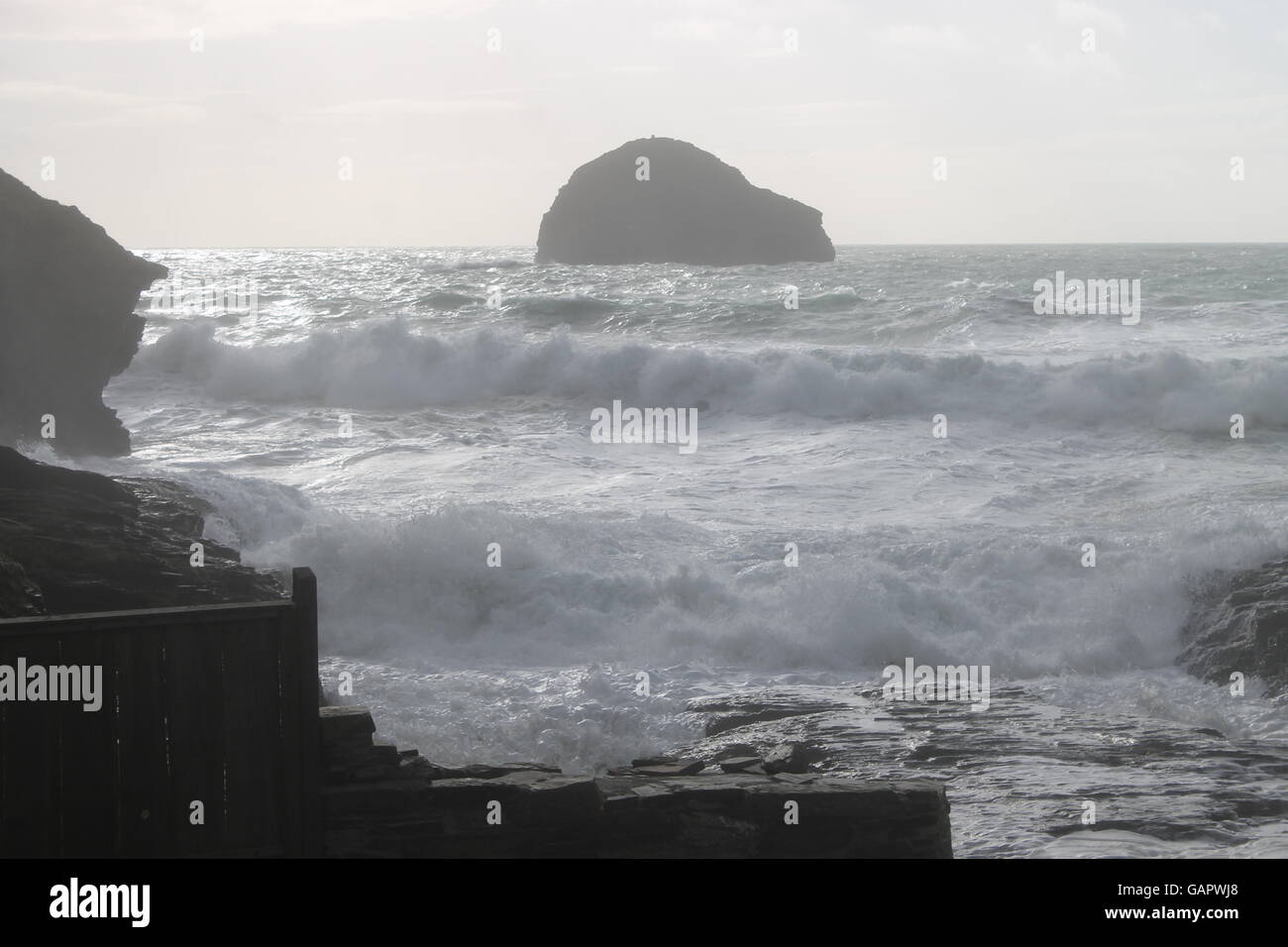Trebarwith Strand, North Cornwall, storm, Easter 2016, staycation