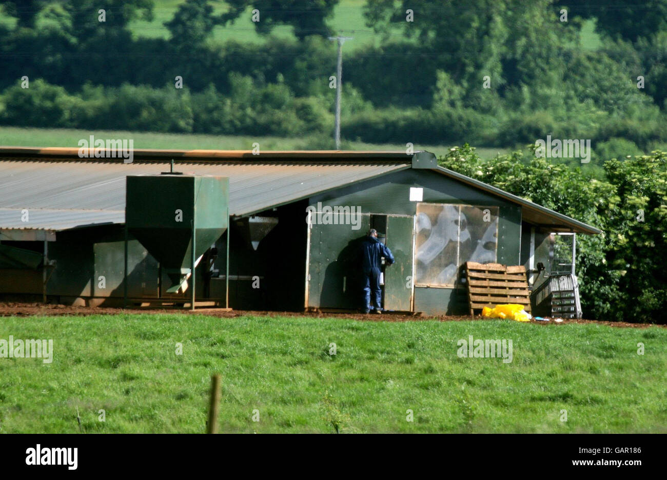 A general view of Eastwood Farm in Shenington near Branbury, Oxfordshire, where a strain of H7 bird flu has been found in chickens. Stock Photo