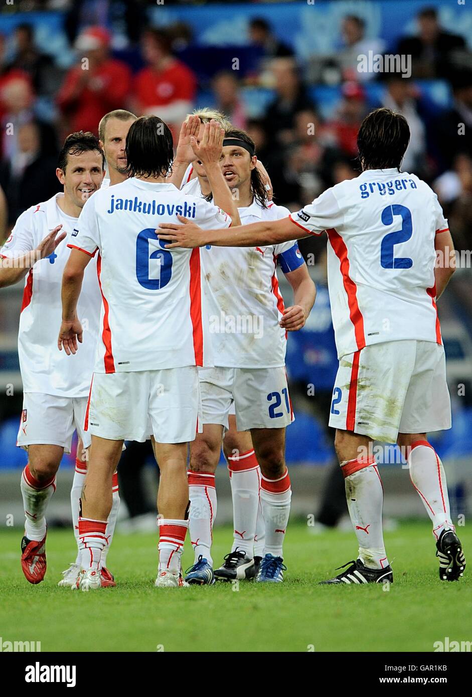 The czech republic celebrate after the final whistle hires stock