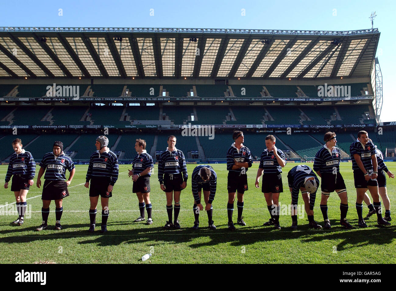 Old alleynians players line up before the game hires stock photography