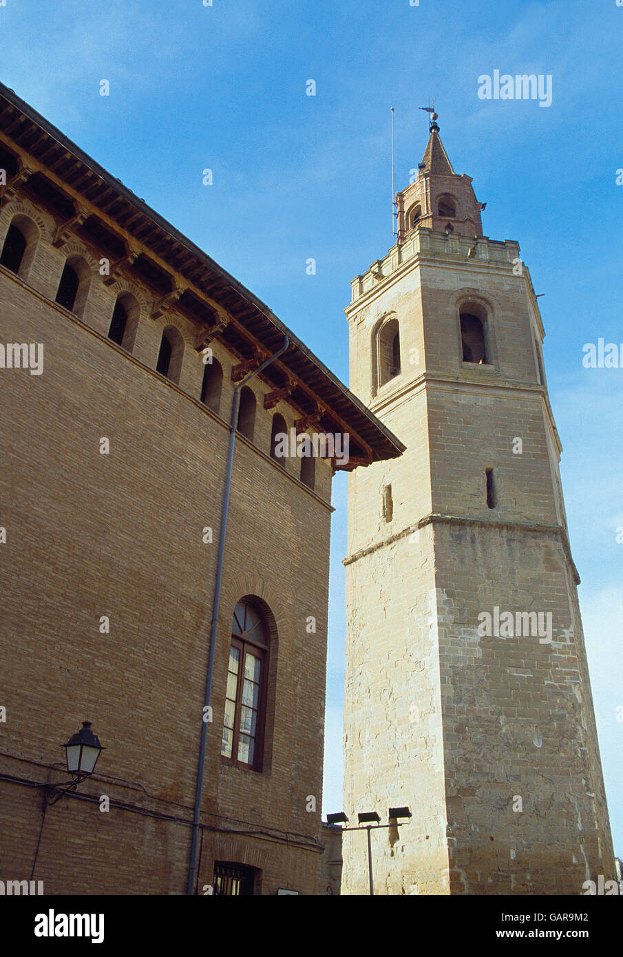 Tower of the cathedral. Barbastro, Huesca province, Aragon, Spain. Stock Photo