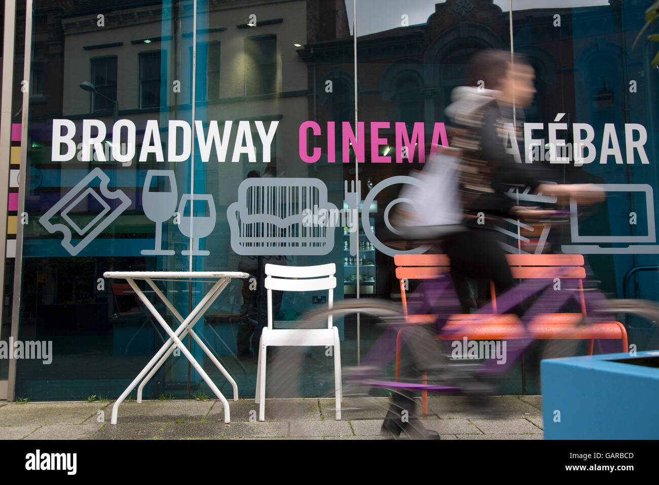 Broadway Cinema Cafe and Bar Sign; Nottingham; England; UK Stock Photo