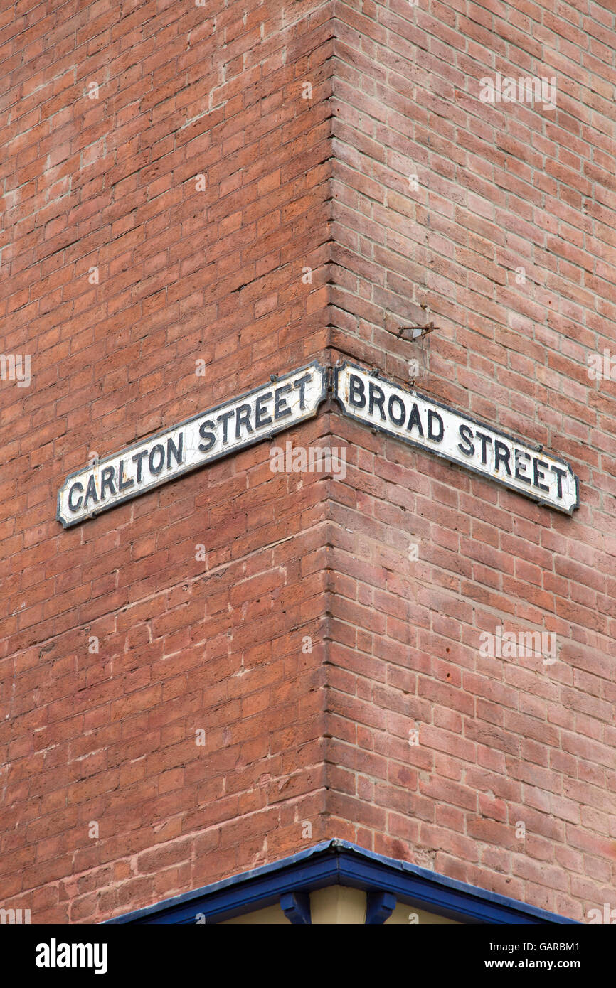 Carlton and Broad Street Signs; Nottingham; England; UK Stock Photo Alamy