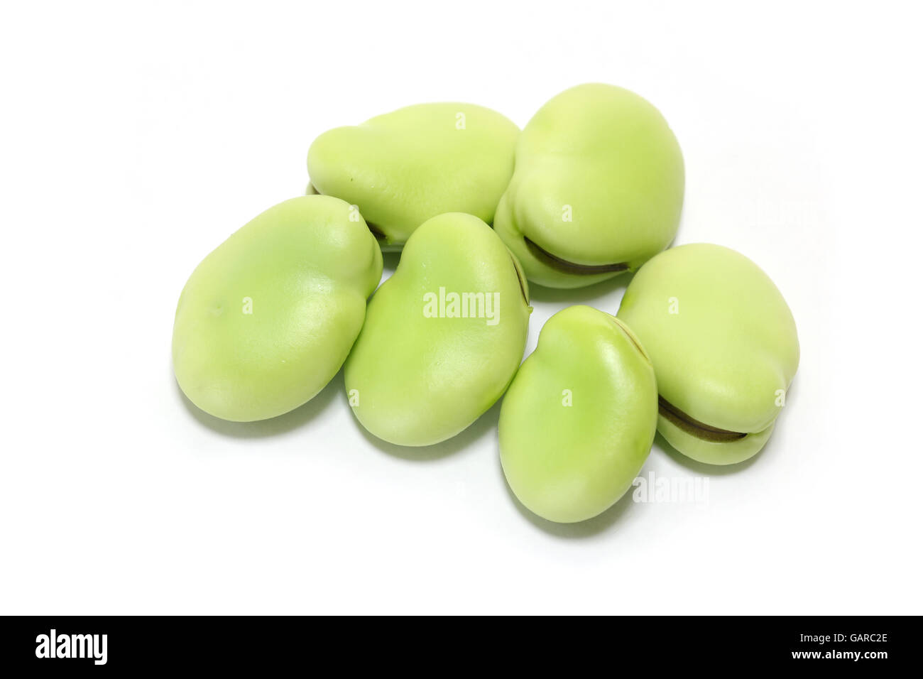 Japanese fresh broad bean in white Stock Photo