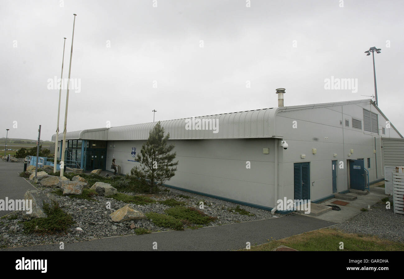 Pictured is stornoway airport run by highlands islands airports limited