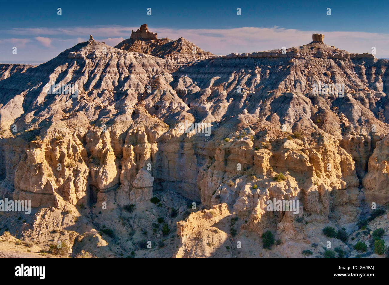 Badlands in Angel Peak National Recreation Area, near Bloomfield, New Mexico, USA Stock Photo