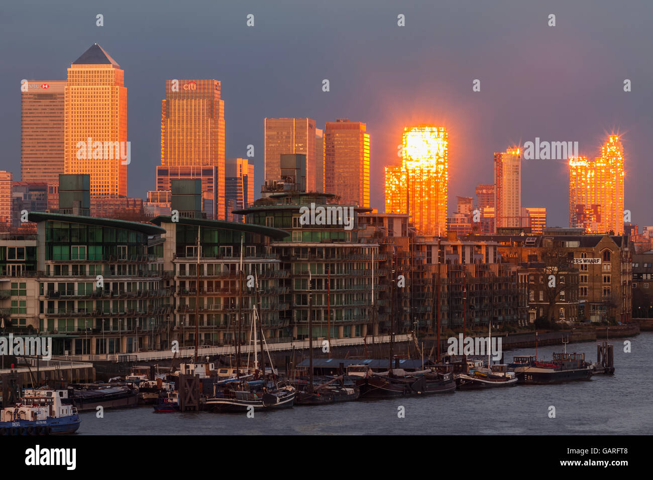 England, London, Canary Wharf and Docklands Skyline Stock Photo - Alamy