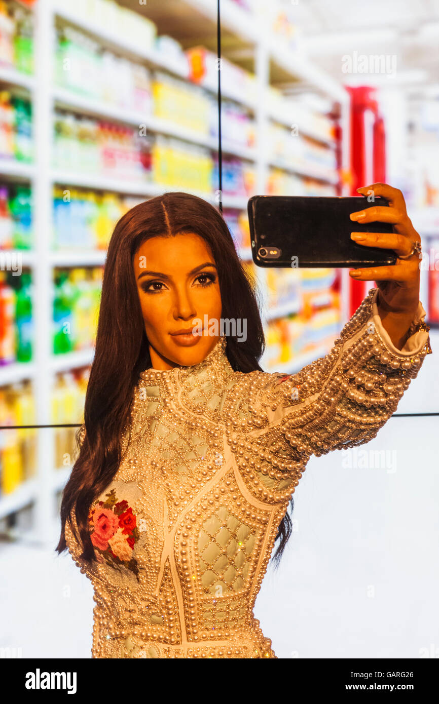 England, London, Madame Tussauds, Wax Figure of Kim Kardashian Stock Photo
