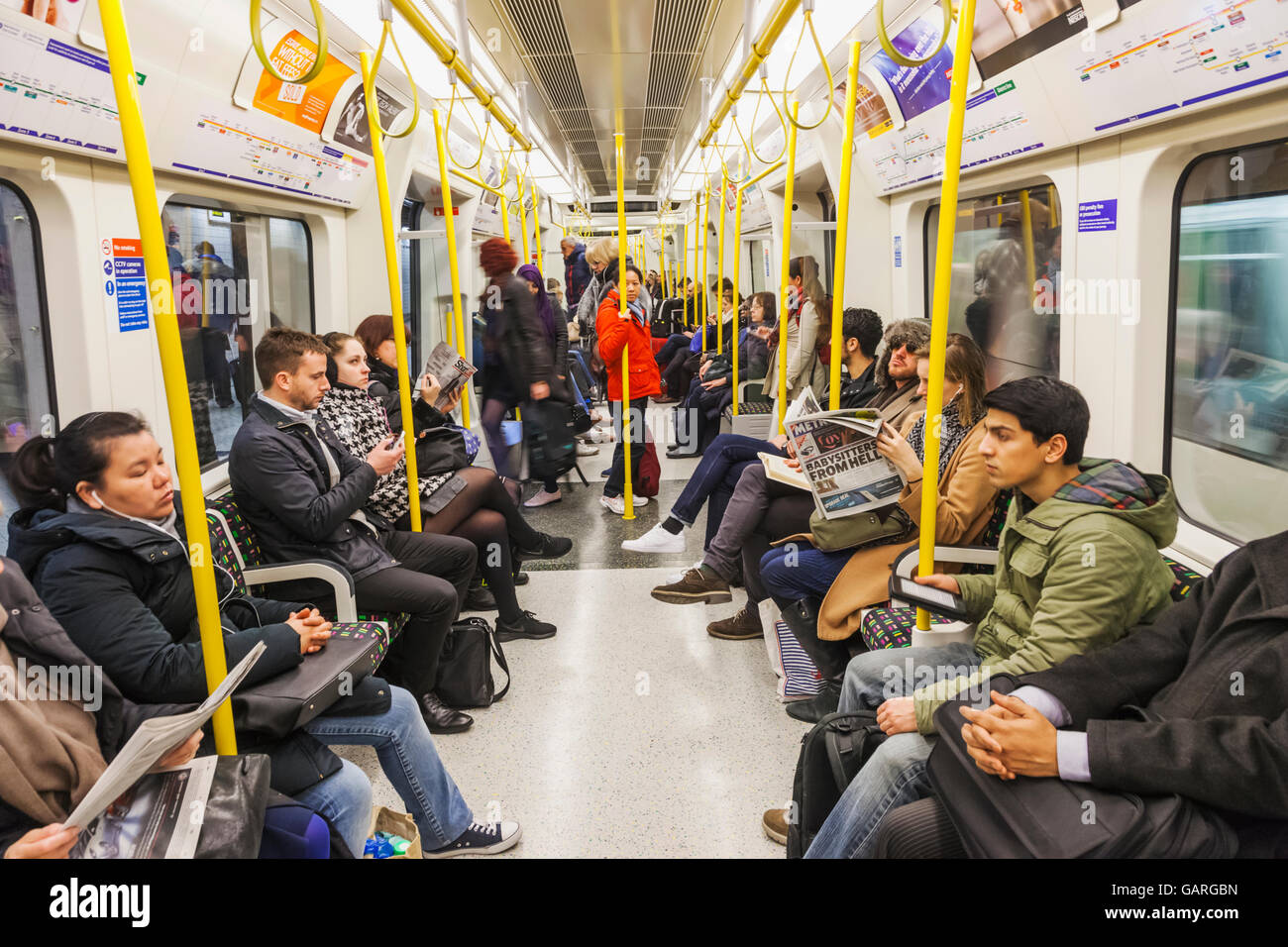 England, London, The Underground, Subway Passengers Stock Photo Alamy