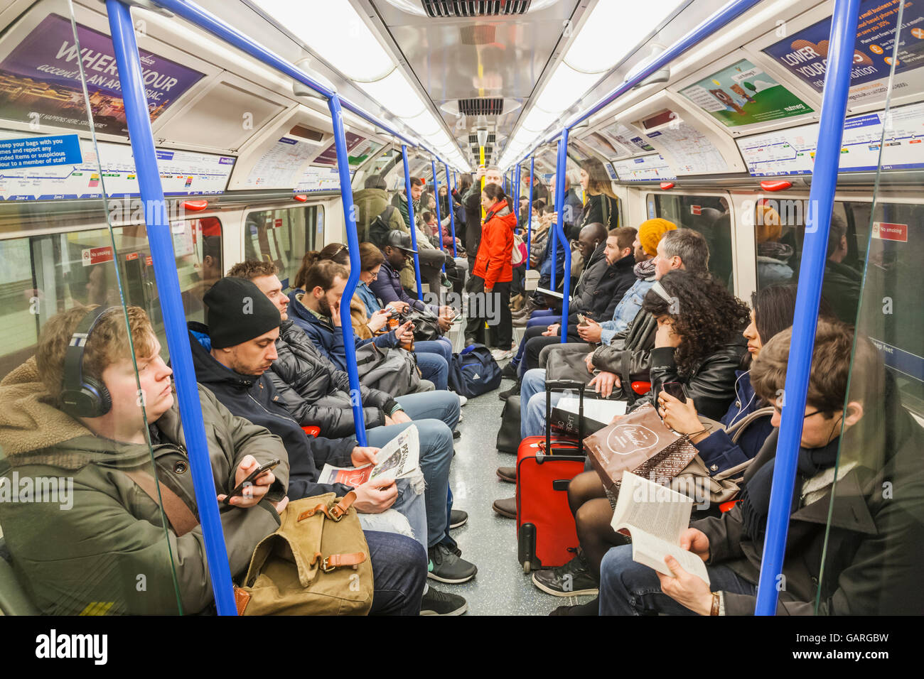 England, London, The Underground, Subway Passengers Stock Photo Alamy