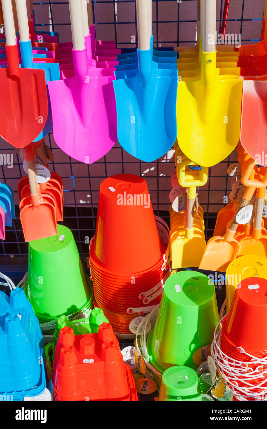 England, Dorset, Lyme Regis, Buckets and Spades Stock Photo Alamy