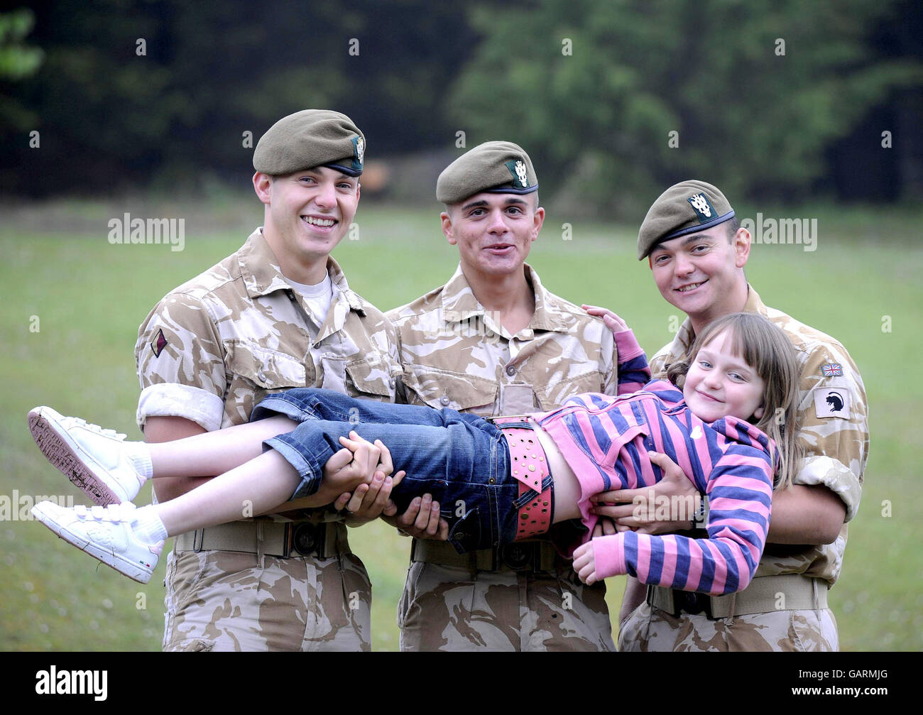 Mother's relief as three sons return from Iraq Stock Photo