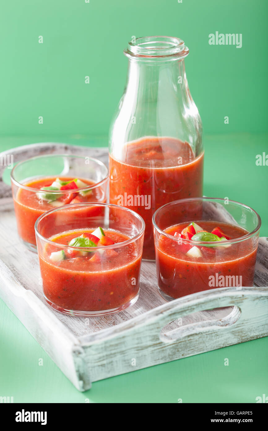 cold gazpacho soup in glass Stock Photo - Alamy