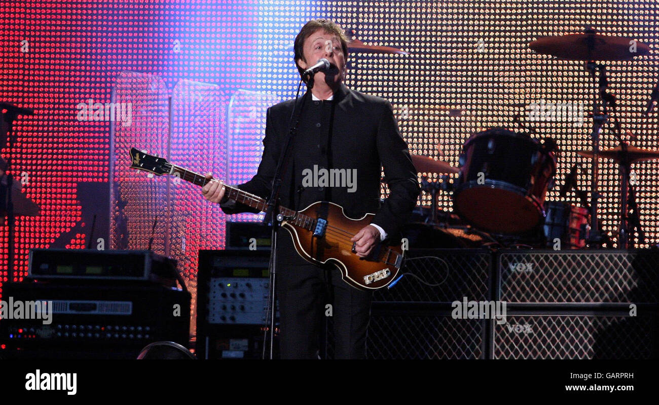 Sir Paul McCartney plays live at Anfield Stadium, Liverpool during the