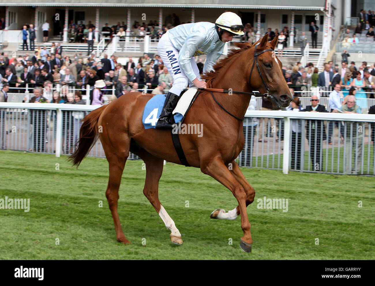 Lang Shining Ridden By Jockey Ryan Moore Going To Post Prior To The lang-shining-ridden-by-jockey-ryan-moore-going-to-post-prior-to-the