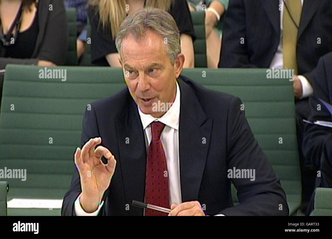 Former Prime Minister Tony Blair speaks before the International