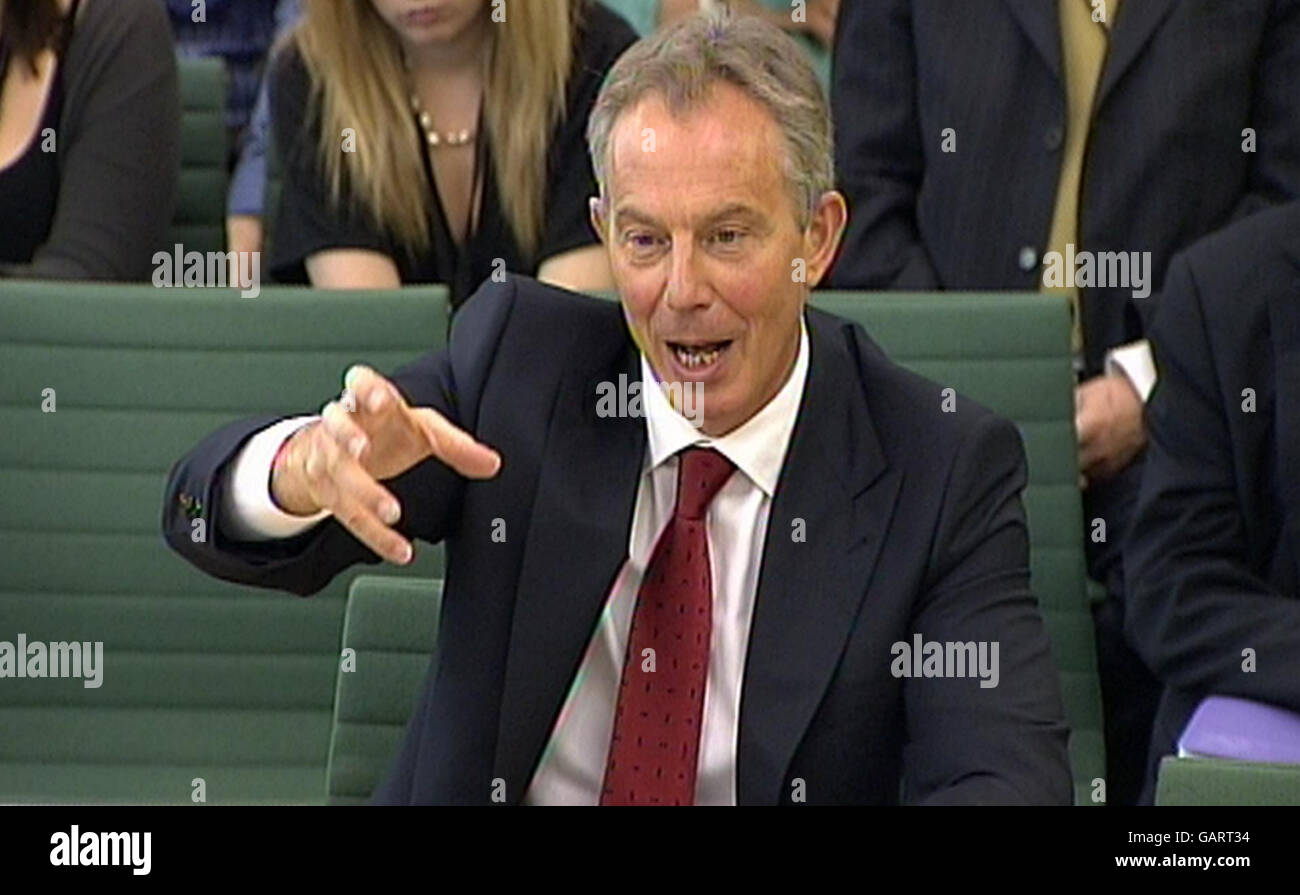 Former Prime Minister Tony Blair speaks before the International