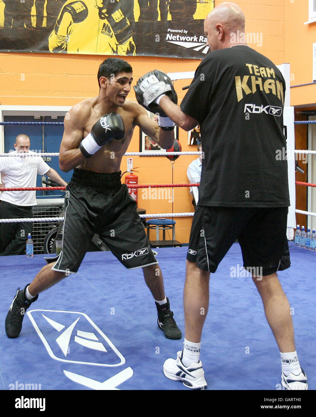 Boxing - Amir Khan Media Work Out - Bolton. Amir Khan during a Media Work Out at the Gloves Community Centre, Bolton. Stock Photo