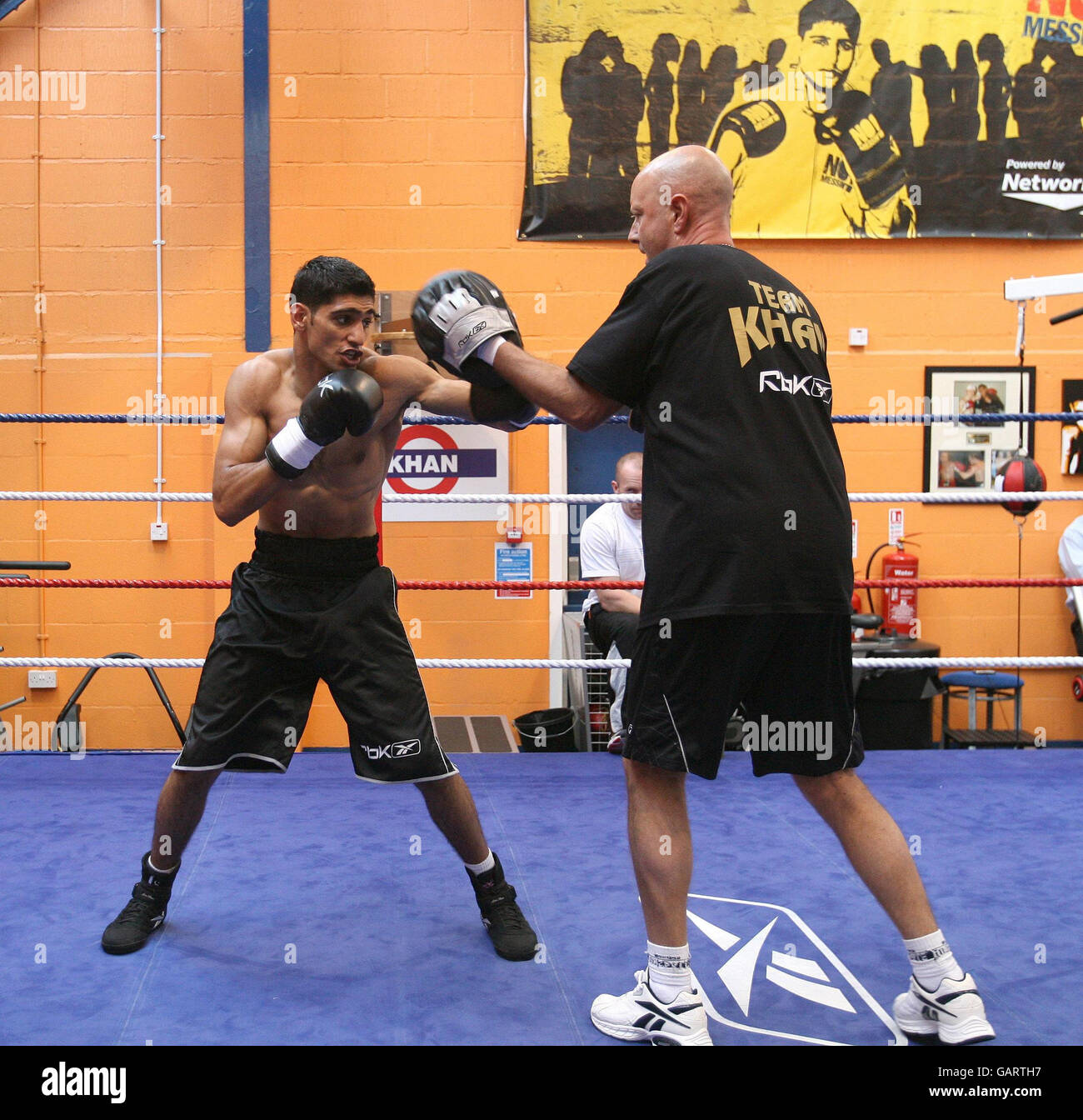 Amir Khan during a Media Work Out at the Gloves Community Centre, Bolton. Stock Photo