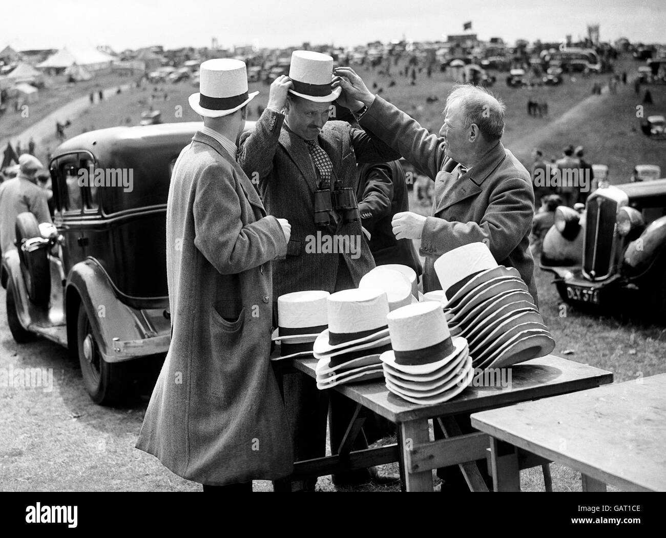 Derby hats Black and White Stock Photos 