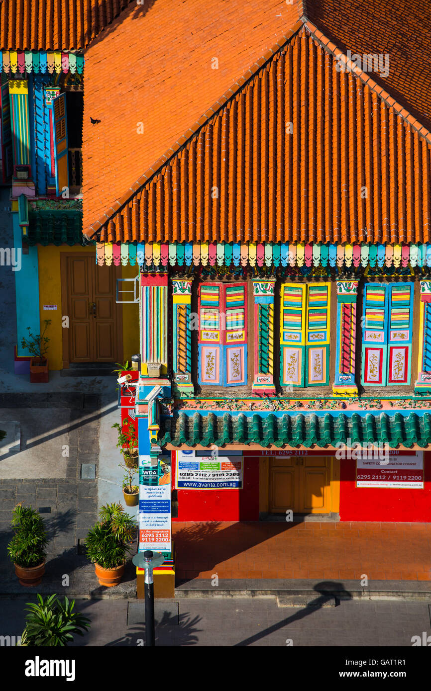 Aerial view of Tan Teng Niah house at Little India, Singapore Stock Photo