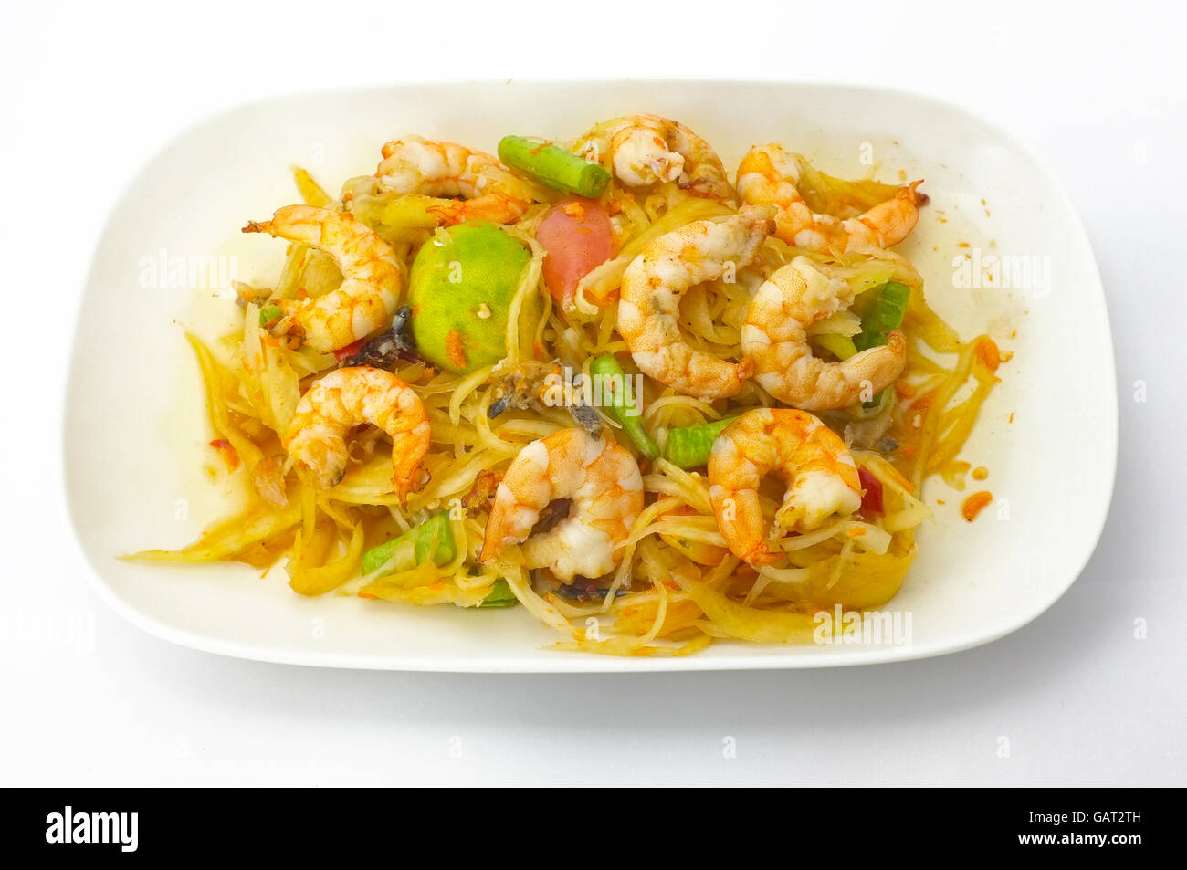 Papaya salad with shrimp, Thai spicy food Stock Photo Alamy