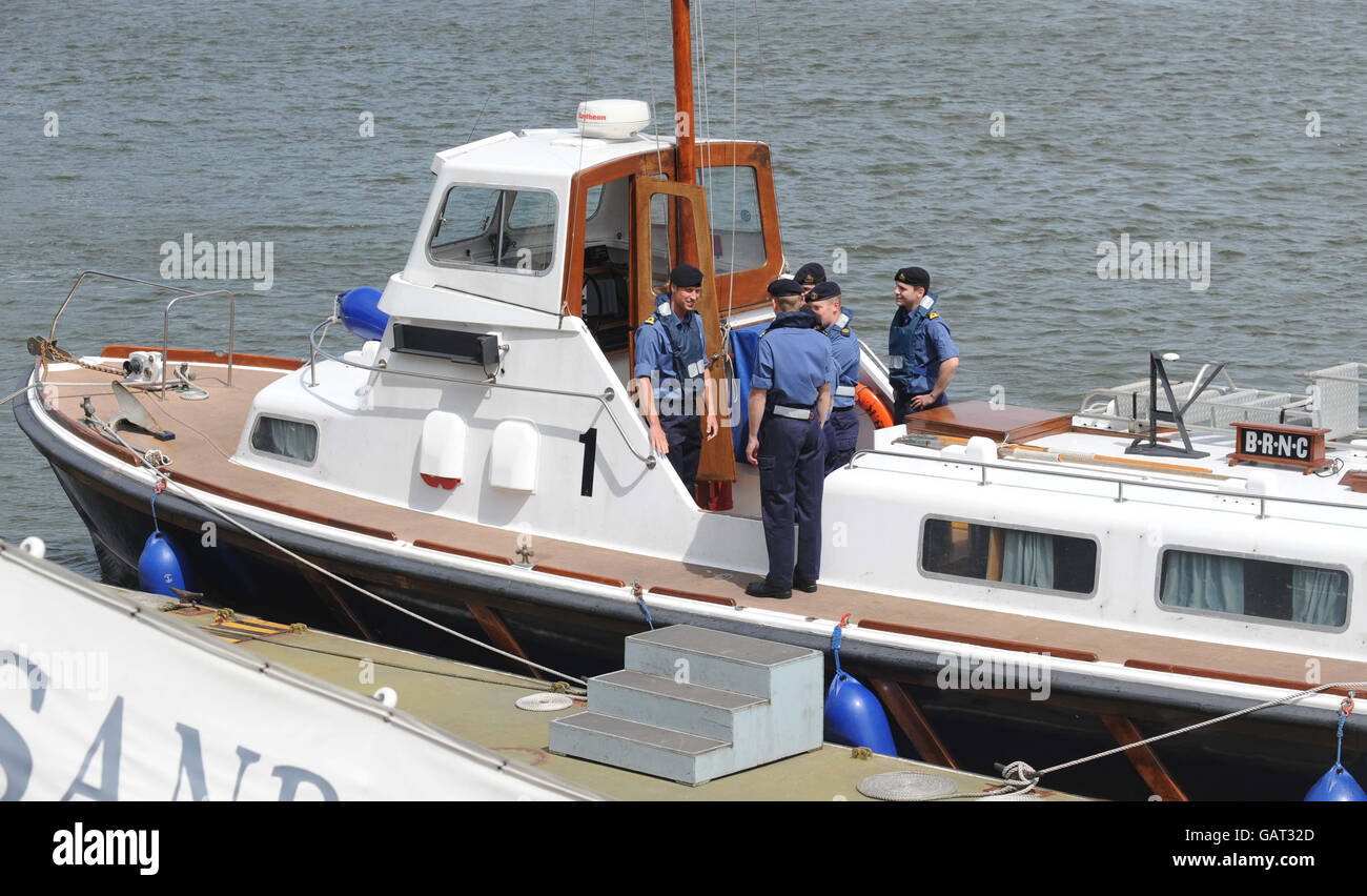 Prince William at the end of a training session on a Picket Boat on the