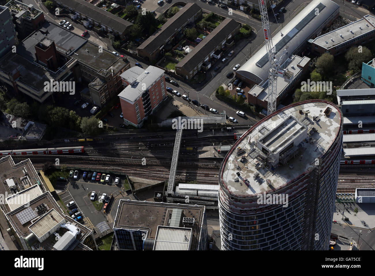a shot of london from a helicopter Stock Photo