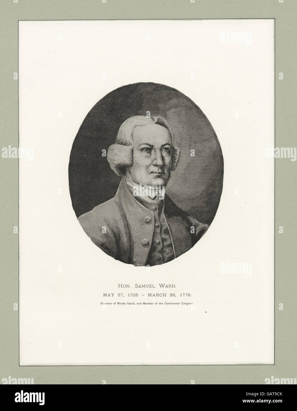 Hon. Samuel Ward, May 27 1725 - March 26 1776, Governor of Rhode Island and member of the Continental Congress ( b12349188-419887) Stock Photo