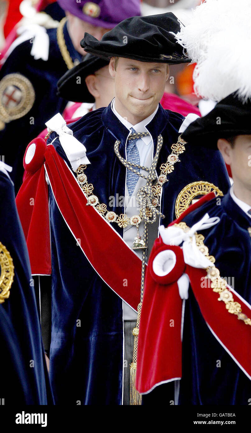 Prince William walks in the procession of the order of the Garter in