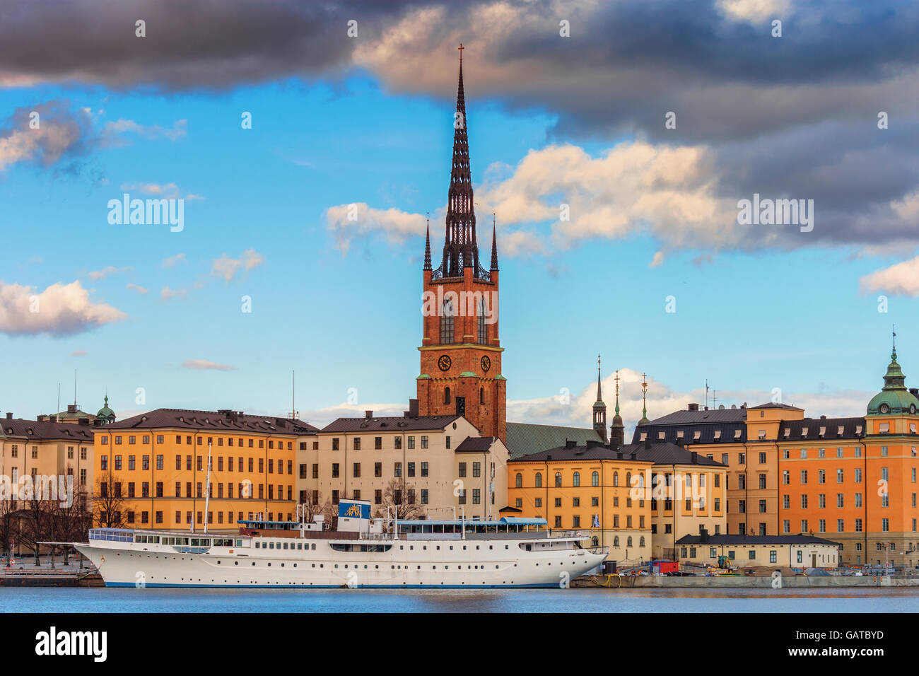 Stockholm, Sweden - March 30, 2016:  Panorama of the Old Town (Gamla Stan) in Stockholm, Sweden.  Gamla Stan is the old town of  Stock Photo