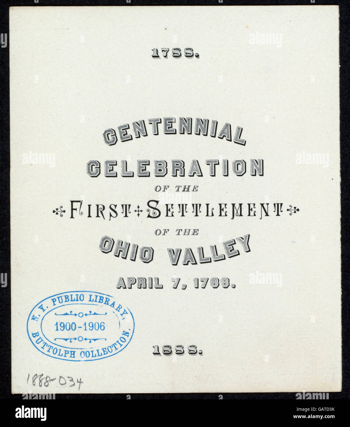 CENTENNIAL CELEBRATION OF THE FIRST SETTLEMENT IN OHIO VALLEY (held by