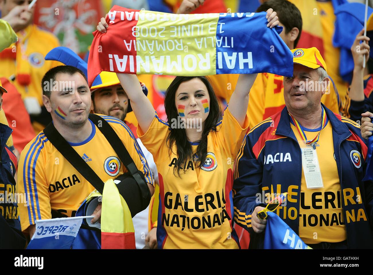 Romanian fans show their support hires stock photography and images Alamy